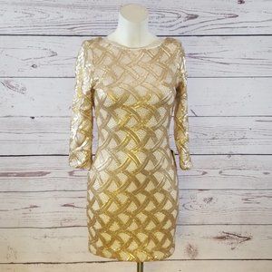Gold & Cream Sequin Dress